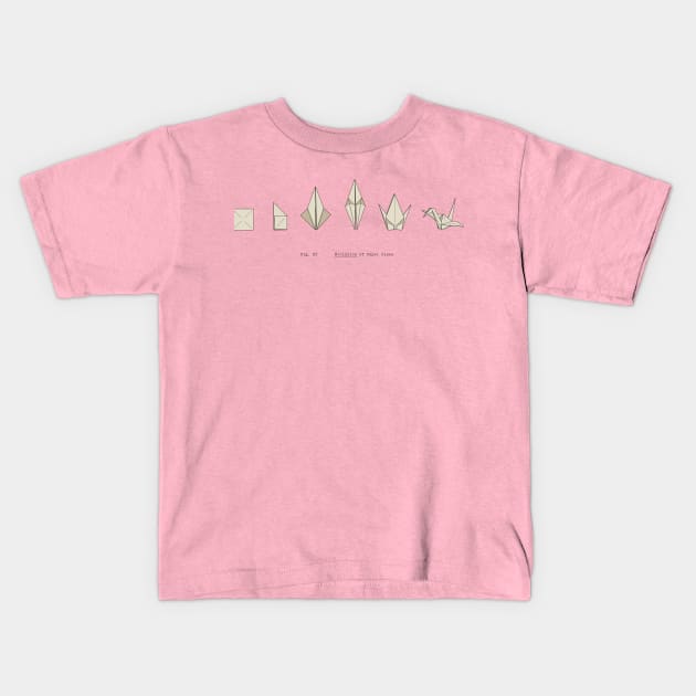 Evolution of Paper Crane Kids T-Shirt by Agrimony